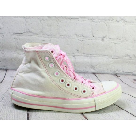 Converse Shoes - Converse Chuck Taylor White Canvas Lace Up Hi-Top Sneaker Shoes Size 6